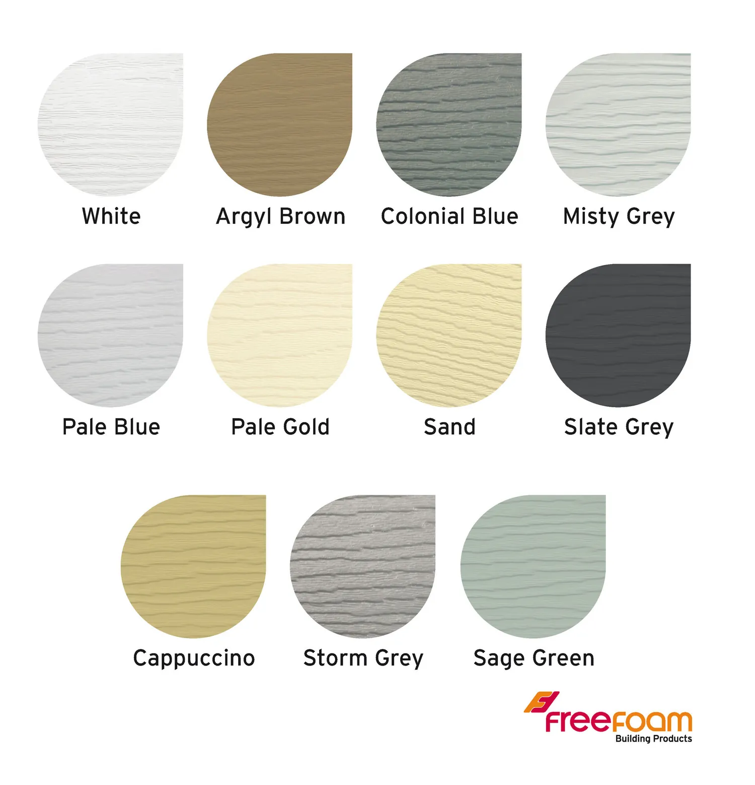 Freefoam exterior cladding colour and finish options